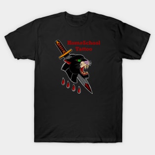 HomeSchoolTattoo Pantherhead and Dagger T-Shirt